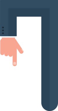 Düz grafik çizgisi, iki köşesi de iş kolu şeklinde.