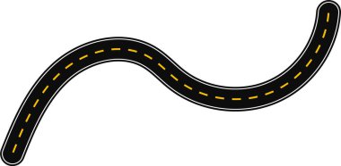 Kavisli ve yuvarlak grafik çizgileri, kaldırımlı bir cadde şeklinde ve trafik işaretleri için yüzey çizgisi şeklinde..