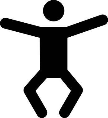 Geniş kolları ve kavisli bacakları olan bir adamın resmi.