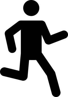 Siyah resimli bir adam koşuyor.