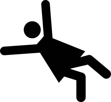 Dengesini kaybeden ve düşen bir kadının siyah resimli resmi.