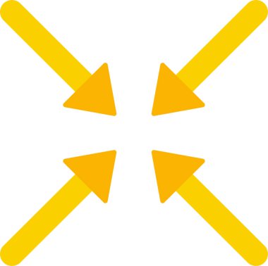 Her iki taraftan gelen dört ok birleşik yönü göstermek için merkezi bir noktaya doğru yaklaşır..