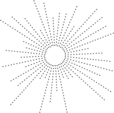 Değişen kalınlıkta ve uzunluk olarak büyük farklılıklarda ışınlar.