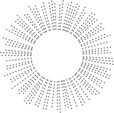 Düzensiz ışınlar, boş merkez uzay oluşum patlamasına doğru içe doğru incelmektedir..