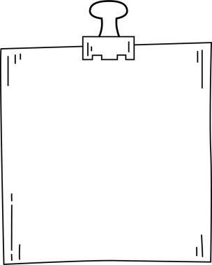 İnce çizim tarzı kenarları ve basit satır ayrıntıları içeren kare bir sayfa tutan tek bir klasör kataloğu ile el çizimi kağıt illüstrasyonuName.