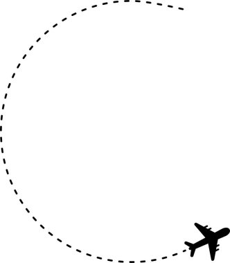 C biçimli çizgi yolunu takip eden uçak..