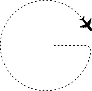 G şeklindeki çizgileri takip eden bir uçak..