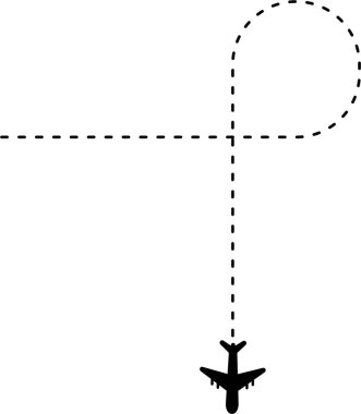 Çift döngü çizgili bir çizgi izleyerek uçak.