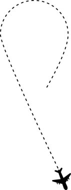 Dairesel çizgili bir yol izleyen uçak..