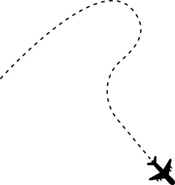 Yuvarlak çizgili bir yolu takip eden uçak.