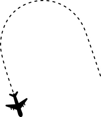 Yuvarlak çizgili bir yolu takip eden uçak..