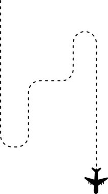 Yuvarlak uçlu kıvrımlı çizgi yolu bir uçağa çıkıyor..