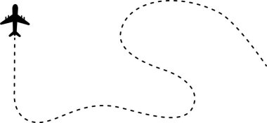 Dönek çizgili bir yolu takip eden uçak.