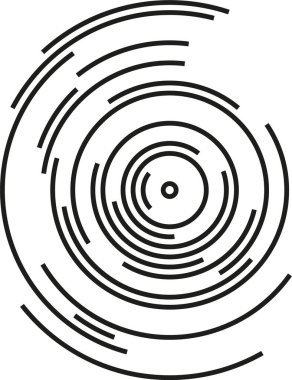 Eşmerkezli düzensiz çemberler dairesel şekiller oluşturuyor..