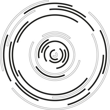 Değişik kalınlıkta dairesel şekil oluşturan eş merkezli düzensiz çemberler.