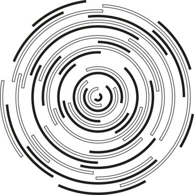 Dekorasyon için çeşitli kalınlıklarda eşmerkezli şekiller oluşturan dairelerin dilimleri.