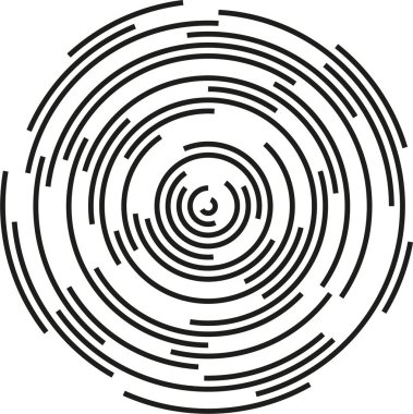 Dekorasyon için eşmerkezli şekiller oluşturan dairelerin dilimleri.