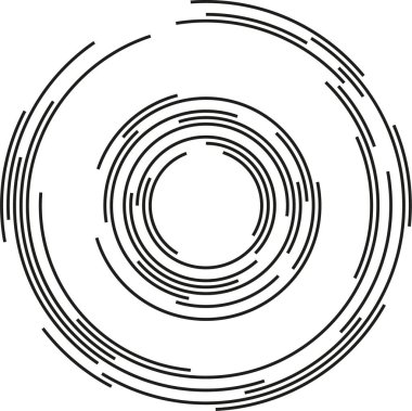 Düzensiz eşmerkezli daireleri olan dairesel bir şekil bir hedefe ve boş bir merkeze benziyor..