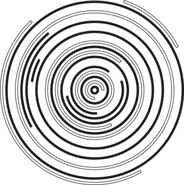 Çeşitli çizgi kalınlığında düzensiz eşmerkezli çemberler.