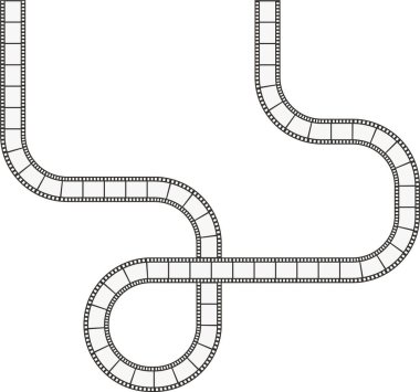 kıvrımlı çizgi ve bir döngü film şeridi yolu