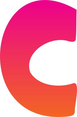 Pembeden turuncuya doğru eğimli organik bir C eğrisi..