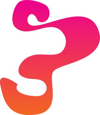 Pembeden turuncuya iki renk doğrusal gradyan ile dolu pürüzsüz organik çizgilerle soyut çizim şekli.