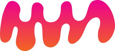 Pembeden turuncuya iki renk doğrusal gradyan ile doldurulmuş düz dalga desenli soyut şekil.