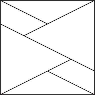 Köşegen çizgileri ve üçgenleri olan kare ızgara düzeni.