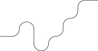 Yuvarlak köşeli ve eğri hatlı dekorasyon için soyut çizgi.