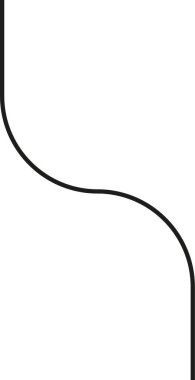 Yuvarlak köşeli ve kıvrımlı çizgili tek basamaklı merdiven çizgisi.