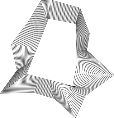 Keskinleştirilmiş konsantrasyon kare çizgileri dinamik kenarlar ve soyut hareketlerle boş şekil oluşturur.