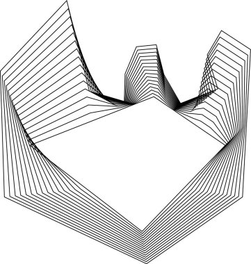 Üçgen çokgen şekil eşmerkezli kare çizgiler ve açısal grafik hareketi ile oluşmuştur..