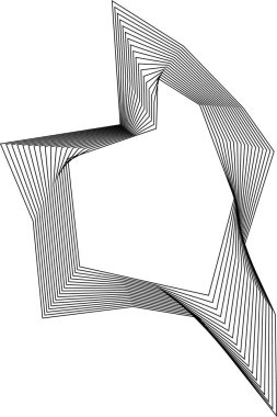 Düz çizgili form, içi boş merkezli ve doğrusal geometrik hareketli sert köşeli kare çizgiler tarafından oluşturulmuştur..