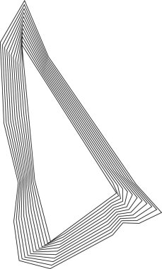 Merkezi boş ve geometrik tasarım hareketiyle eş merkezli kare çizgilerden oluşan modern sanat şekli.