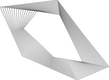 İçi boş bir merkezi ve akan geometrik hareketi çevreleyen eşmerkezli kare çizgiler tarafından oluşturulan organik kenarlı kare formlar..