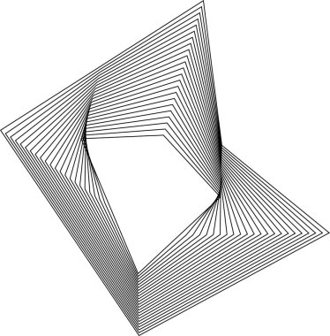 Konsantrasyon kare çizgilerinden oluşan parlak organik çokgen element içi boş ve akışkan grafik hareketi.