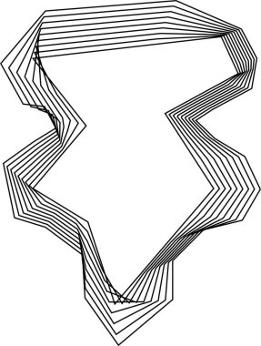 Eşmerkezli doğrusal hatlara sahip kare biçimli form katmanlı şekiller arasında hareket ederek stilize edilmiş sanatsal bir model oluşturuyor..