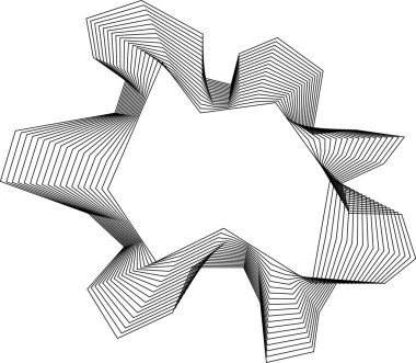 Çekirdek dizaynından yansıyan uzun dikdörtgen şekiller oluşturan düz eşmerkezli çizgilerle kare şekli genişletildi.