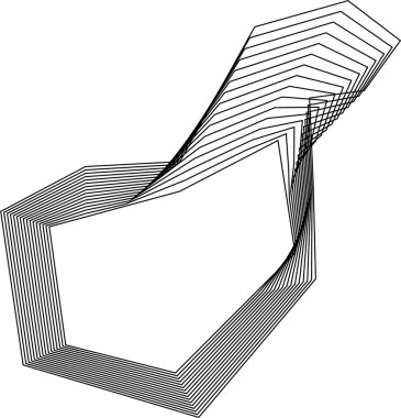 İşlenmemiş organik kare şekil, eşmerkezli çizgiler akışkan geometrik hareketle doğal düzensiz doğrusal desen oluşturuyor..