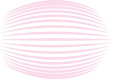 İnce başlayan ve yavaş yavaş dışa doğru şişen paralel hatlar dinamik bir hareket etkisi yaratıyor..