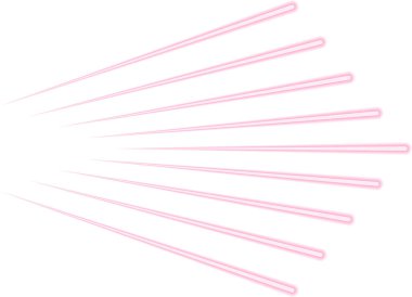 Değişen kalınlıktaki paralel neon hatlar parlak ışınlı ışıltıyla dinamik bir hareket efekti yaratır.