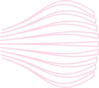 Radyasyon ışıltısıyla şişirilmiş paralel neon hatları hareket ve yoğunluk hissi yaratır..