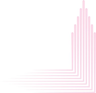 Paralel neon hatları üçgen şekilli sonlarla düz açılar oluşturur.