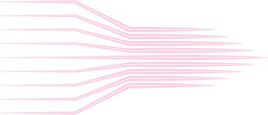 Paralel neon kontur çizgileri yakınlaşır ve ileri doğru uzar, yönsel akış oluşturur.