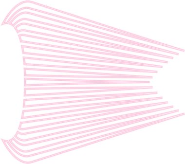 Paralel neon etkisi çizgileri oval şekilli bir uçla sonuçlanır ve tasarıma pürüzsüz eğrilik eklenir.