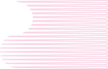 Paralel hatlar ince başlar, yavaş yavaş kalınlaşır, ve bir tarafta dalga şekli ile biter, diğer tarafta ise düz kalır..