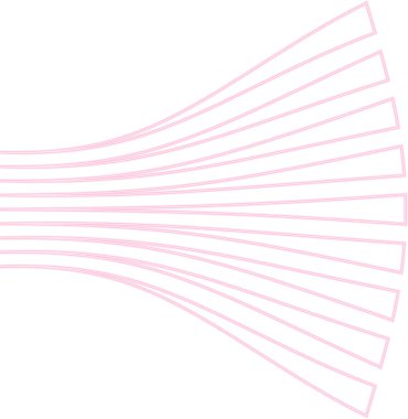 Kalın ve yavaş yavaş kenarlara doğru yayılan çizgiler..