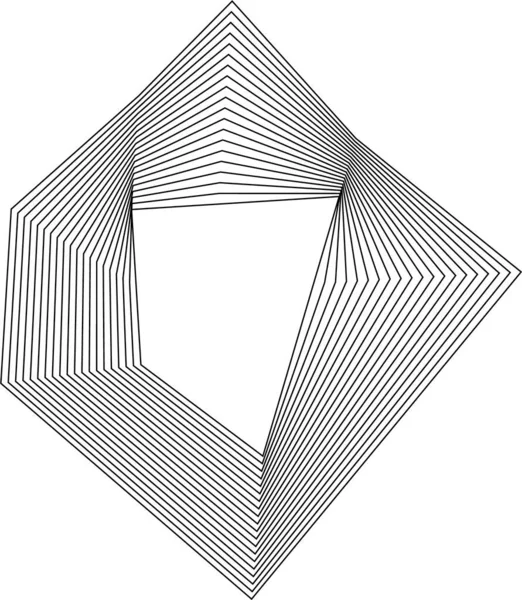 Doğrusal elementlerle birleştirilmiş kare eşmerkezli çizgiler boş merkezli katmanlı form oluşturur.