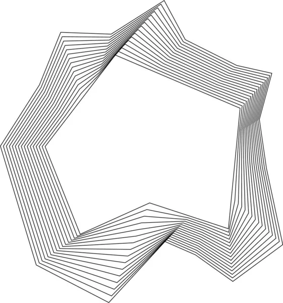 Düz eşmerkezli kare çizgiler, doğrusal grafik hareketi ve tanımlı hatları olan boş bir şekil oluşturur..