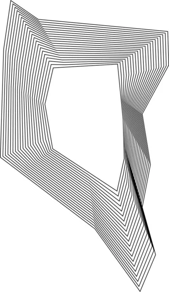 Açısal eşmerkezli kare çizgiler tanımlanmış geometrik kenarlar ve katmanlı hareket ile soyut boş şekil oluşturur.